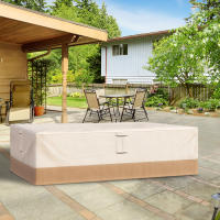 Outsunny Funda Protectora para Muebles de Jardín 275x208x78 Tela Oxford 600D Impermeable Cubierta para Sofás Mesas Exterior con 4 Ventilaciones 5 Asas y Cordón de Tracción Beige - details 1