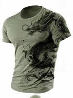 Camiseta Para Hombre Estampado De Dragón 3D Casual Verano Deporte Al Aire Libre Moda Ciudad Manga Corta Transpirable Secado Rápido O-Neck - details 4