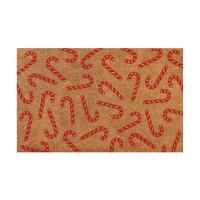 Alfombra Navideña Con Diseño De Navidad Y Flores Alfombra De Puerta Con Luces De Árbol Y Ciervo Para Exterior Antideslizante Tejida a Mano Material Acrílico Adultos - details 1