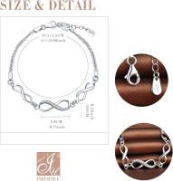 Colgante Clásico de infinito en Plata de Ley 925 para Mujer, Cadena ajustable con conciritas cúbinas. - details 0