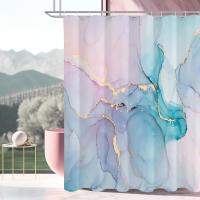 Cortina de Ducha de Mármol, Anti Moho Impermeable Poliéster Lavable Cortinas de baño con Ganchos 180x200cm - details 2