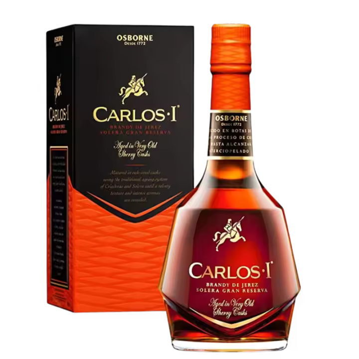 CARLOS I BRANDY con estuche, BRANDY CARLOS PRIMERO - 1