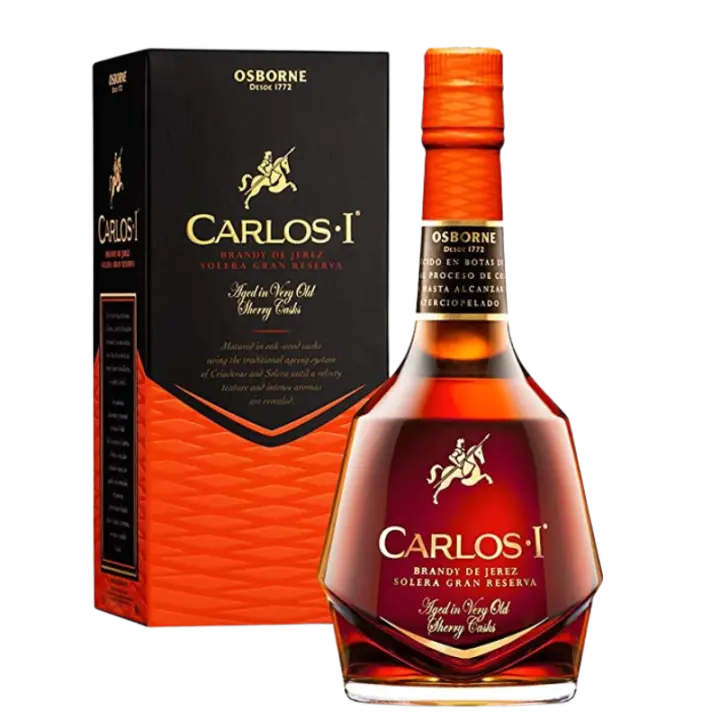CARLOS I BRANDY con estuche, BRANDY CARLOS PRIMERO - 1