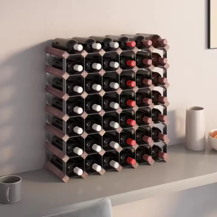 vidaXL Botellero para 42 botellas madera maciza pino marrón - 1