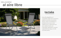 Tectake - 4 sillas de aluminio plegables con respaldo, Estructura de aluminio revestido, Plegable, Malla sintética transpirable, Respaldo alto ajustable en 5 posiciones muy cómodas - details 2