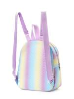 Mochila Clásica Para Niñas Con Detalle De Chevrons Y Correa Ajustable En PU Mediana Con Cierre De Cremallera - details 4