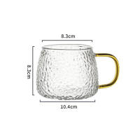 Taza De Café Con Patrón De Martillo 400ml Vidrio Resistente Al Calor Con Asa Para Bebidas Como Jugo Y Té Uso Doméstico Y Fiesta - details 5