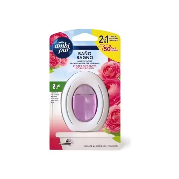 Ambi Pur Baño ambientador Flores Elegantes 50días EL PRECIO INCLUYE 5 UNIDADES - 1