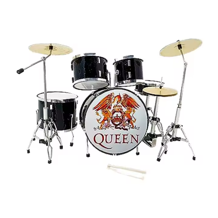 New Brand Miniatura Batería Acústica Profesional The Beatles Queen Negro - 1