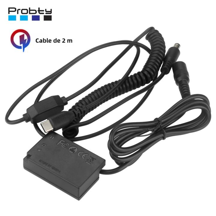 Cable USB-C 2m Para Canon EOS Dummy Battery LP-E17 ACK-E18 DR-E18 Compatible Con Modelos 750D Kiss X8i T6i 760D T6S 77D 800D 200D 250D Rebel SL2