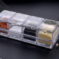 Caja De Condimentos Transparente Con Cuchara Almacenamiento De Especias Organizador De Cocina Para Pimienta Y Especias Tamaño 23.5x9.5x8.5cm - details 3