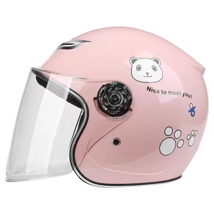 Infantil Helmet With Patrón De Dibujos Animados Láestima Cuatro Estaciones Protección Seguridad Niños Motocicleta Casco Frontal Abierto - 1