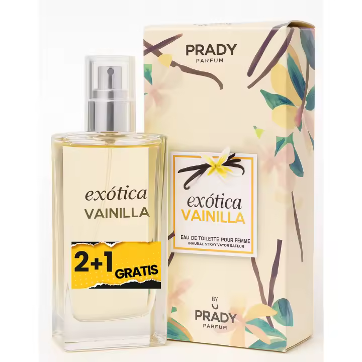 3 UNIDADES (2+1 Gratis) EXOTICA VAINILLA Eau de Toilette Unisex 90ml Prady Fragancia inspirada en otros perfumes Pour Femme Homme Mujer Hombre Colonia - 1