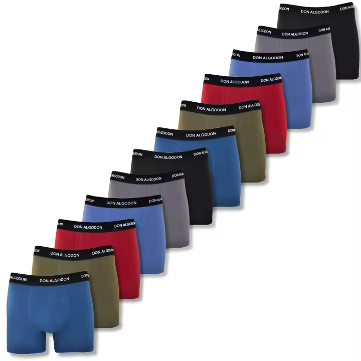 Don Algodon - Boxers Hombre Pack 12 Unidades | 6 Colores | Suaves, Transpirables y Resistentes - Máxima Comodidad para Uso Diario - 1