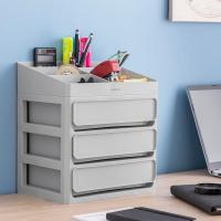 InnovaGoods®Organizador de Maquillaje with 3 Cajones, 9 comparttimientos, Bandeja Extraible, Almacenamiento en baño or Dormitory, para Pintado, paletas, cremas, Set Expositor Maquillaje. Gris - details 0