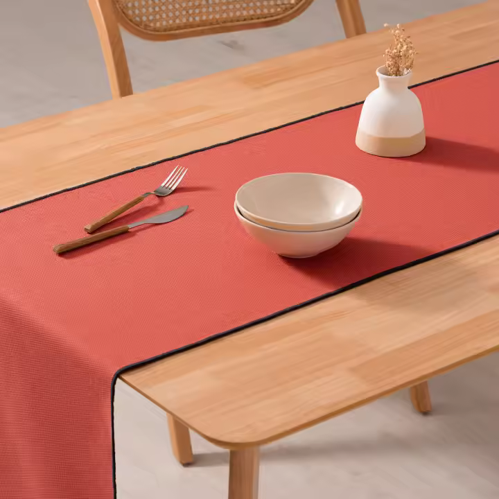 GAMUSI - Camino de mesa liso 100% algodón 45x150cm tacto suave transpirable y fácil limpieza - 1