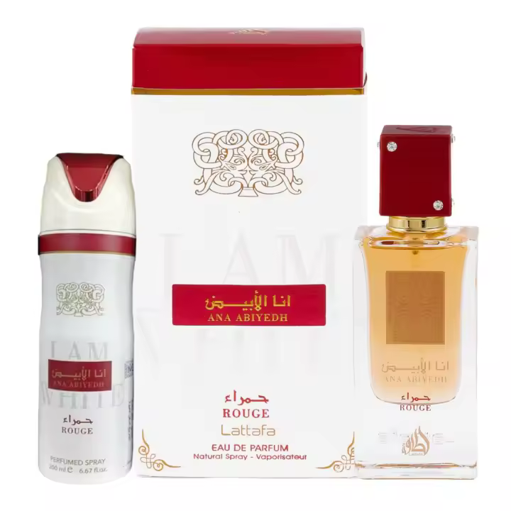Lattafa Ana Abiyedh Rouge Perfume 60ml Arabe Original  + Desodorante Lattafa  200ml Set Perfume Lacosvi - 1