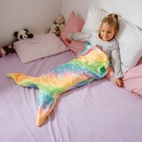 Nueva Cobija De Cola De Sirena Con Brillo Nocturno Suave De Poliéster Flanela Fleece Usable En Todas Las Estaciones Para Niños - details 4