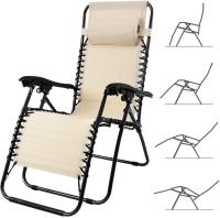 Silla de gravedad cero, plegable al aire libre, silla de descanso ajustable 65*90*110cm , 120kgs de capacidad de peso, reclinable con soporte para tazas y almohadas para patio, piscina, playa, césped, terraza, patio, juego de 2 – marrón - details 6