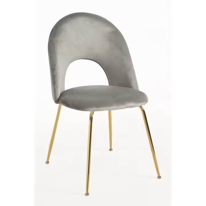 Silla Dawa Gold Terciopelo - Gris - 1