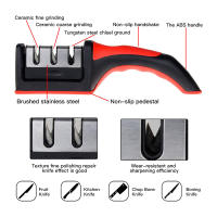 Afilador De Cuchillos Portátil Multifuncional De 3 Etapas Herramienta De Afilado Rápido Con Base Antideslizante Accesorios Para Cocina Gadget - details 0