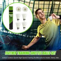 Juego De 12 Badminton Shuttlecocks De Pluma De Ganso Profesionales Para Entrenamiento Deportes De Badminton Uso Interior Y Exterior - details 0