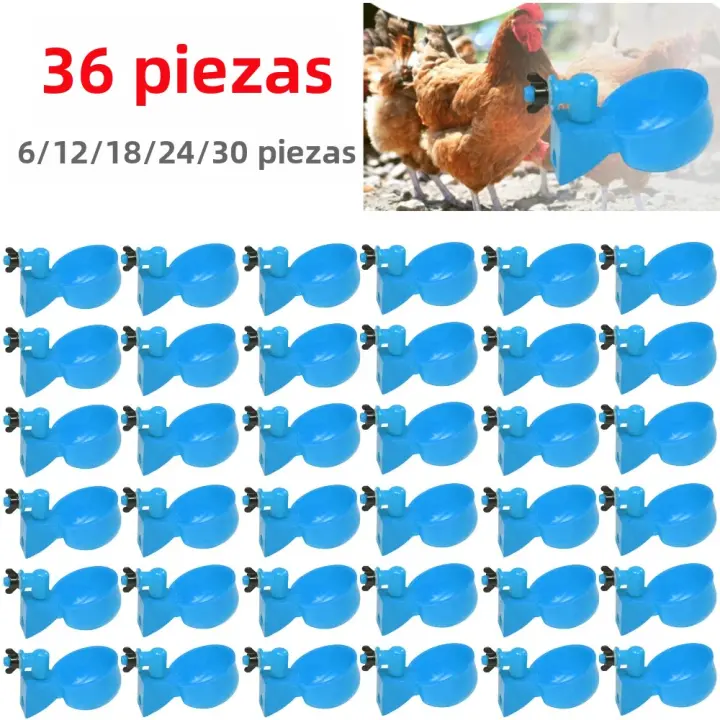 36PCS Copas De Bebida Automática Para Pollos Pato Plástico Herramientas De Riego Y Alimentación Para Granjas De Ponederos - 1