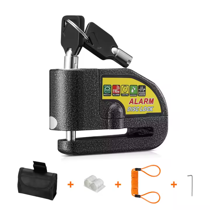 Impermeable with Correa de Recordatorio y Candado Antirobo para Ruedas de Scooter Cerradura de Alarma 110dB para Motocicleta - 1
