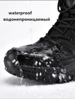 Botas De Nieve Para Hombre Botas De Invierno Impermeables Antideslizantes Con Lazo Alto Top Plush Warm Botas De Trabajo Militar - details 7