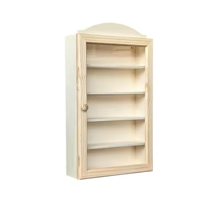Vitrina Colecciones Madera Crudo 25x8,5x44cm Baldas Fijas - 1