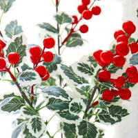 Rama De Guirnalda Navideña Artificial De 45cm Con Bayas Y Hojas Verdes De Seda Decoración Para Bodas Y Fiestas Navideñas - details 3