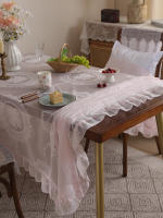 Mantel De Lienzo Rosa Vintage Con Espejo Y Encaje Para Sala De Estar Dormitorio Comedor Decoración De Fiesta Y Boda - details 4