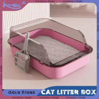 Caja De Arena Para Gatos Semi-cerrada Desmontable Anti-salpicaduras Gran Capacidad No Adhiere Película Plástica Para Mascotas Apto Para Gatos Y Gatitos - details 1