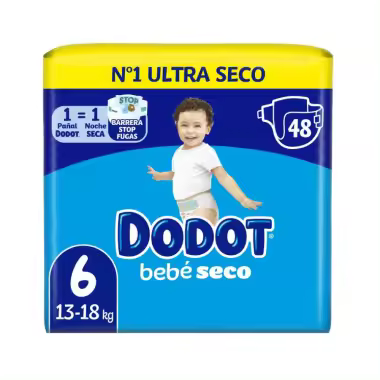 Dodot Bebé-Seco Talla 6 (13-18 kg) 48 Pañales – Sequedad Duradera y Protección Anti Fugas - 1