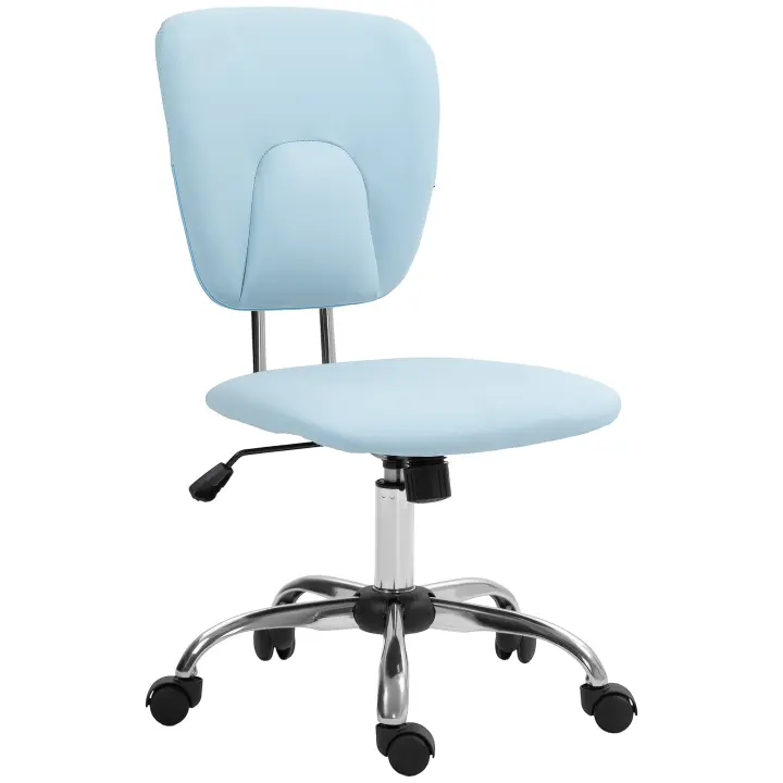 Vinsetto Silla de Oficina sin Reposabrazos Silla de Escritorio Juveniles con Altura Ajustable y Función de Inclinación Carga 120 kg 50x54x87,5-96,5 cm - 1