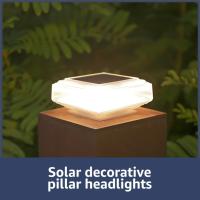 Lámpara Solar De Poste Para Jardín Y Patio Luz De Capa De Pared Exterior Impermeable Con Sombrilla Cuadrada Luz Cálida Para Deck Y Valla - details 8