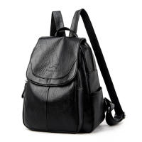 Mochila blanca de cuero para mujer, morral escolar de gran capacidad para viaje - details 15