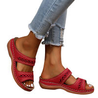 Sandalias De Mujer Verano 2024 Color Sólido Casual Abiertas Tobilleras Suaves Transpirables Elegantes Con Plataforma Y Tacón Bajo - details 6