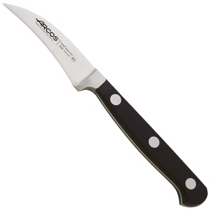 ARCOS Clásica - Cuchillo Mondador (70 mm) - Hoja de Acero Inoxidable Forjado Nitrum® - Mango Negro de Polioximetileno (POM) - 1