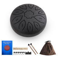Bendir De Lengüeta De Acero De 6 Pulgadas Con 11 Notas Handpan Drum En Clave C Mallet Y Picks Para Meditación Yoga Instrumento Musical De Percusión - details 10