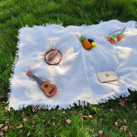 Manta De Algodón Mezclado Para Camping Portátil Con Borlas Impermeable Y Suave Para Pícnic Y Uso Exterior Tapete De Mesa Sofá - details 0