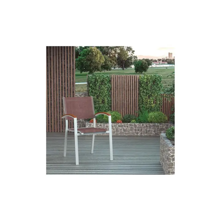 SILLA ALUMINIO TEXTILENE BRAZO MADERA  - DE SUINPLAS DECORACIONES - 1