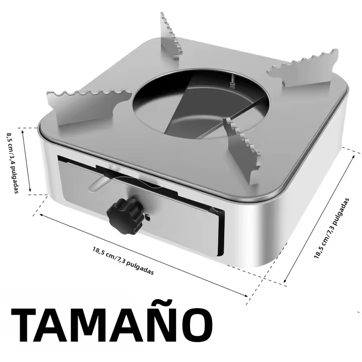 Estufa De Camping Mini De Acero Inoxidable Con Cajón Ajustable De Fuerza De Combustión Para Exteriores Y Senderismo Cocina Con Alcohol - 1