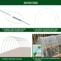 25pcs Hojas De Jardín Para DIY Tunnel De Cultivo Marco De Soporte De Fibra De Vidrio Resistente Al Rusticidad Para Invernadero Y Camas Elevadas - details 3