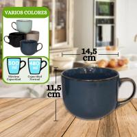 Set de 4 Tazones de Cerámica de 500 ml con Diseño Elegante y Tacto Suave - Ideal para Café, Té y Bebidas Calientes | Juego de Tazas Resistente y Aptas para Microondas y Lavavajillas - No Pierden Color - details 1