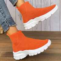 Botas De Invierno Para Mujer Calidad Superior Tejidas Botines Chelsea Moda Confort Medio Tacón Material Synthético Forro Poliéster - details 6