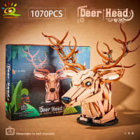 HUIQIBAO MOC Bloques De Construcción Creativos De Lobo Cabeza De Ciervo Águila Adorno De Pared Y Escultura De Animal Para Decoración Del Hogar Y Juguete - details 6