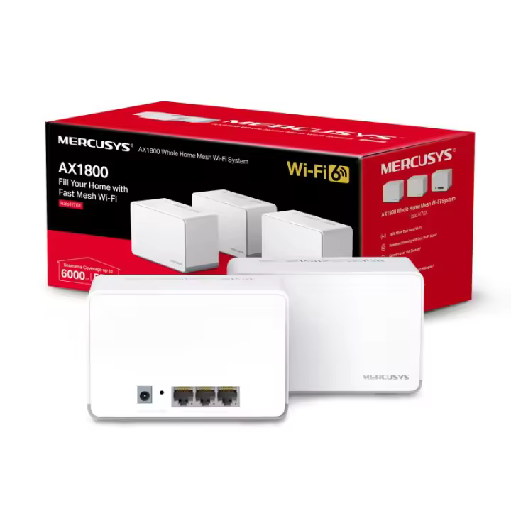 Mercusys Halo H70X Pack 2 Sistema Wi-Fi 6 Mesh AX1800 Dual Band Gigabit - 1