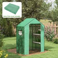 Outsunny Cubierta de Invernadero 140x73x190 cm Cubierta de Repuesto de Invernadero con Ventana Puerta con Cremallera Anti-UV Protección de Plantas para Jardín Verde - details 1