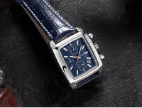 Reloj De Cuarzo Para Hombre Megir Con Correa De Cuero Y Dial Rectangular Cronógrafo Azul Estilo Casual Resistentes Al Agua - details 1